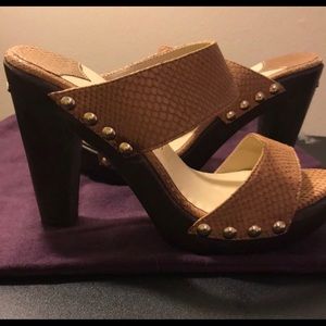 Authentic Jimmy Choo Lea Tan Snakeskin Sandals
